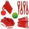 THSINDE Lidl Florabest Lot De 100 Lames De Rechange En Plastique Pour Coupe-bordures FRT18A FRT18A1 Art 46155 FRT20A1 Grand Trou 12 Mm Petit Trou 7 Mm -Tondeuse Boutique 67503090 1