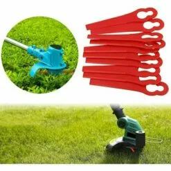 THSINDE Lidl Florabest Lot De 100 Lames De Rechange En Plastique Pour Coupe-bordures FRT18A FRT18A1 Art 46155 FRT20A1 Grand Trou 12 Mm Petit Trou 7 Mm -Tondeuse Boutique 67503090 3