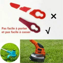 THSINDE Lidl Florabest Lot De 100 Lames De Rechange En Plastique Pour Coupe-bordures FRT18A FRT18A1 Art 46155 FRT20A1 Grand Trou 12 Mm Petit Trou 7 Mm -Tondeuse Boutique 67503090 4