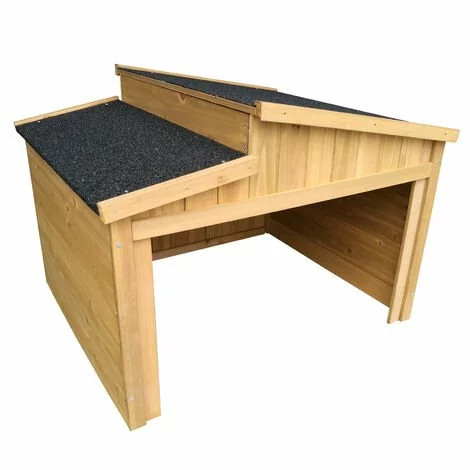 WILTEC Garage Pour Robot-tondeuse Toit Gradin Bois Massif Abri Carport Naturel 66,6x79,5x71,2cm 3 WILTEC Garage Pour Robot-tondeuse Toit Gradin Bois Massif Abri Carport Naturel 66,6x79,5x71,2cm