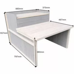 WILTEC Garage Pour Robot-tondeuse Toit Gradin Bois Massif Abri Carport Gris 79,7x66x55,7cm -Tondeuse Boutique 9562058 4