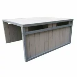 WILTEC Garage De Robot Tondeuse Toit En Pente Bois Massif Abri Carport Gris 80x70x38cm -Tondeuse Boutique 9562060 3